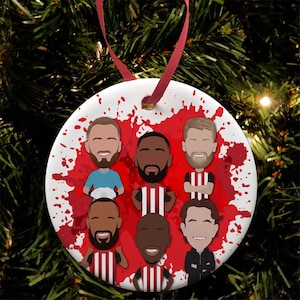 Brentford 2024-25 Decoração de árvore de Natal Bola de cerâmica plana Vetor Heróis Escolha de design Ótimo presente para fãs de abelhas