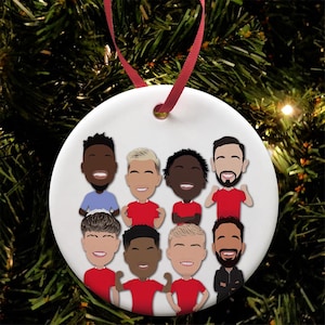 Utd 2024-25 Christmas Tree Decoration Flat Ceramic Bauble Manchester Man Rashford Amorim etc Great Christmas Gift Red Devils