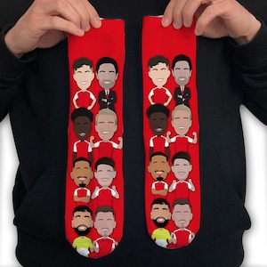 Arsenal 2024-25 Vector Heroes Socks 3 Sizes Arteta, Saka etc Christmas Valentines Day, Fathers Day Gift Choice Of Designs