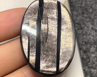 Iperstene, cabochon ovale, 48x33x5 MM, 92 CTS, bellissimo cabochon, #B-5617