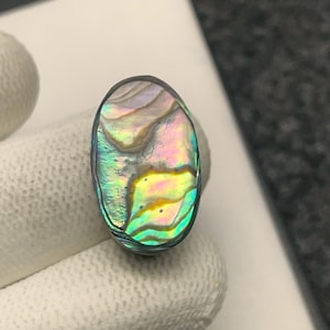 Abalone Shell, Oval Cabochon, 22x13x6 MM, 17 CTS, Beautiful Cabochon, #B-3224
