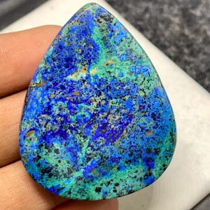 Top Quality BlueBird Azurite Malachite, Pear Cabochon, 45x36x6 MM, 78 CTS, Beautiful Cabochon, #B-7322