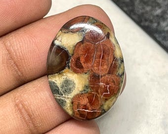 Peanut Wood  Obsidian , Oval Cabochon, 24x18x4  MM, 12 CTS, Beautiful Cabochon, #B-6656