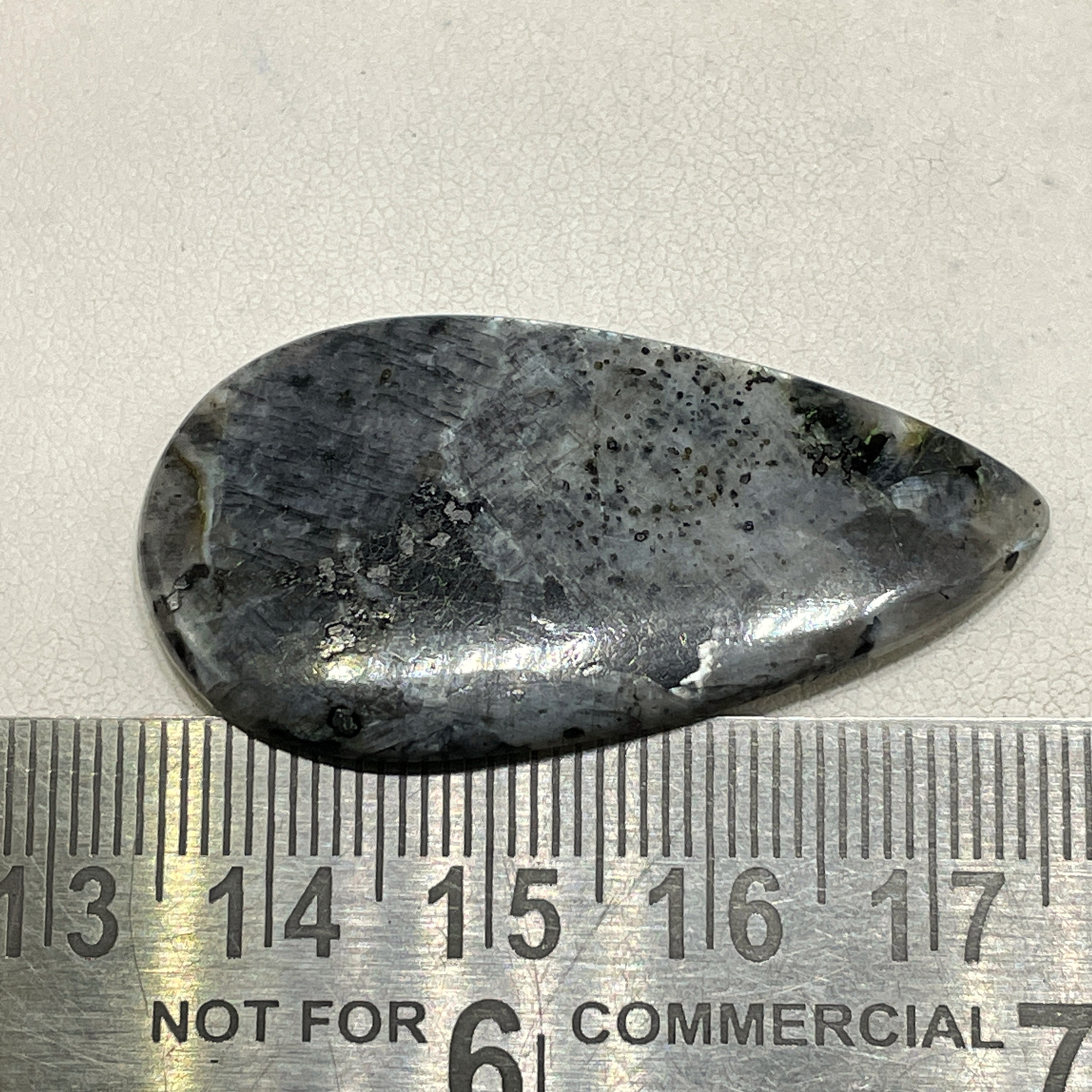 Larvikite, Pear Cabochon, 42x23x6 MM, 23 CTS, Beautiful