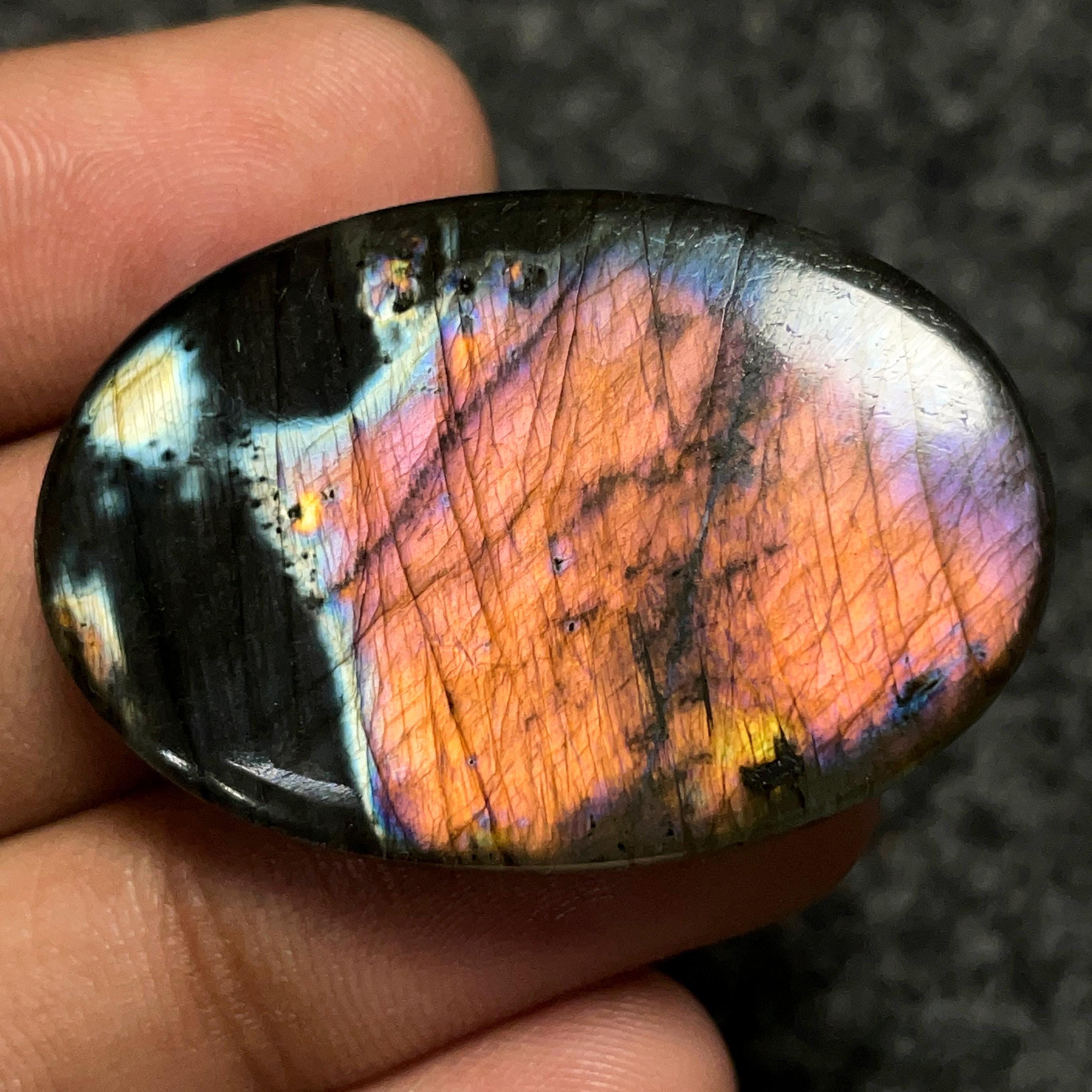Top Quality Purple Spectrolite , Oval Cabochon, 37x25x6 MM Top Quality Purple Spectrolite , Oval Cabochon, 37x25x6 MM