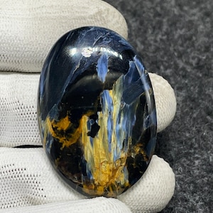 Top Quality Bio Pietersite, Oval Cabochon, 47x32x6 MM, 83 CTS Beautiful Scenic Cabochons, #1109