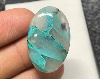 Azurita de onda de hielo, cabujón ovalado, 34x22x6 MM, 34 CTS, hermoso cabujón, #B-5534