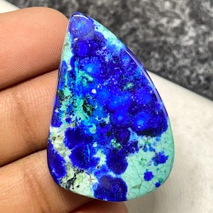 Top Quality BlueBird Azurite Malachite, Freeform Cabochon, 34x24x5 MM, 39 CTS, Beautiful Cabochon, #B-7358
