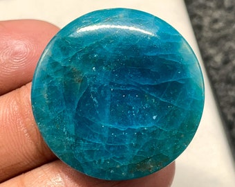 Blue Apatite , Round Cabochon, 31x6 MM, 59 CTS Beautiful Cabochons, #B-4661