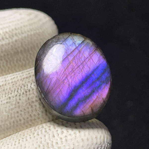 Topkwaliteit paarse spectroliet-edelsteen, ovale cabochon, 21 x 17 x 4 mm, 14 CTS, prachtige cabochon, #C-00357
