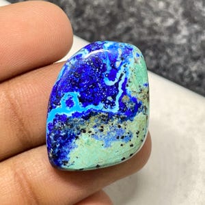 Top Quality BlueBird Azurite Malachite, Freeform Cabochon, 25x19x6 MM, 27 CTS, Beautiful Cabochon, #B-7362