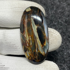 Top Quality Bio Pietersite, Oval Cabochon, 46x22x6 MM, 50 CTS Beautiful Scenic Cabochons, #1110
