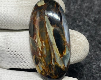 Top Quality Bio Pietersite, Oval Cabochon, 46x22x6 MM, 50 CTS Beautiful Scenic Cabochons, #1110