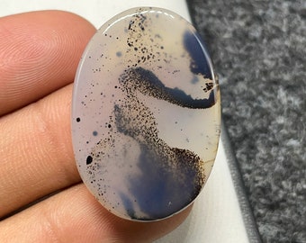 Agata dendritica, cabochon ovale, 37x26x5 MM, 47 CTS, bellissimo cabochon, #B-5624