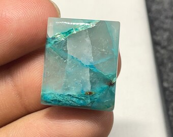 Azurita Onda de Hielo, Cabujón Cojín, 22x18x6 MM, 26 CTS, Hermoso Cabujón, #B-5537