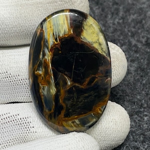 Top Quality Bio Pietersite, Oval Cabochon, 44x29x5 MM, 63 CTS Beautiful Scenic Cabochons, #1113