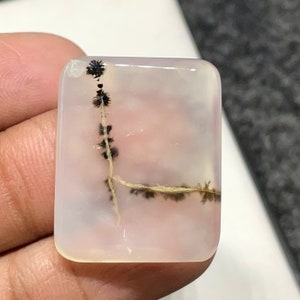 Dendriten-Achat, Kissen-Cabochon, 27x22x4 MM, 27 CTS, Wunderschöner Cabochon, #A-5104