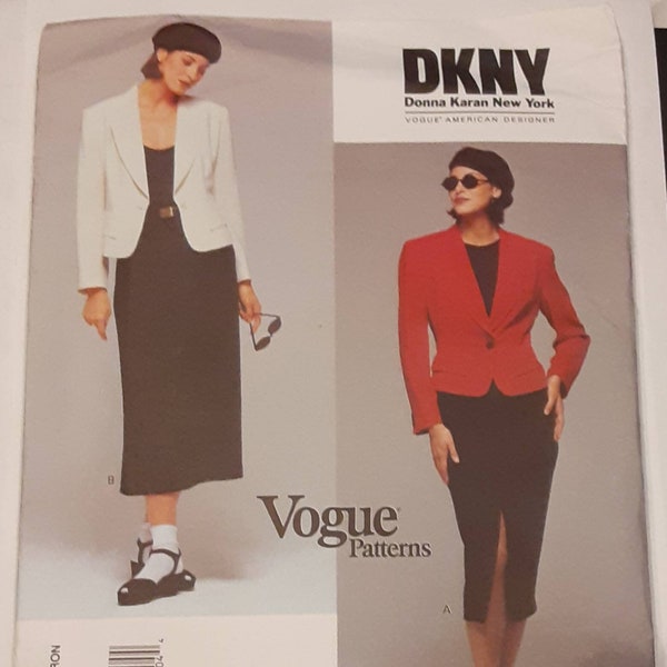 1994 Vogue 1306 Donna Karan Pattern, Misses Suit, Sizes 8-12, Uncut