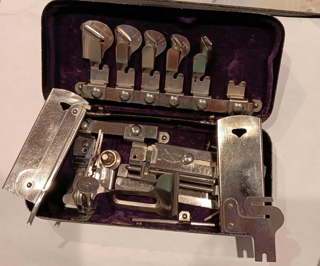 Antique Raymond Sewing Machine Attachment Box Etsy