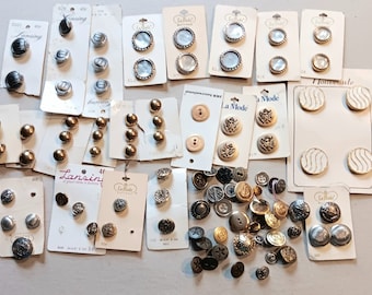 Vintage Metal Buttons- Carded and Loose