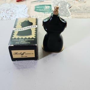 Vintage Sewing Mannequin Dress Form Measuring Tape & Pin Cushion Roleff Plastics