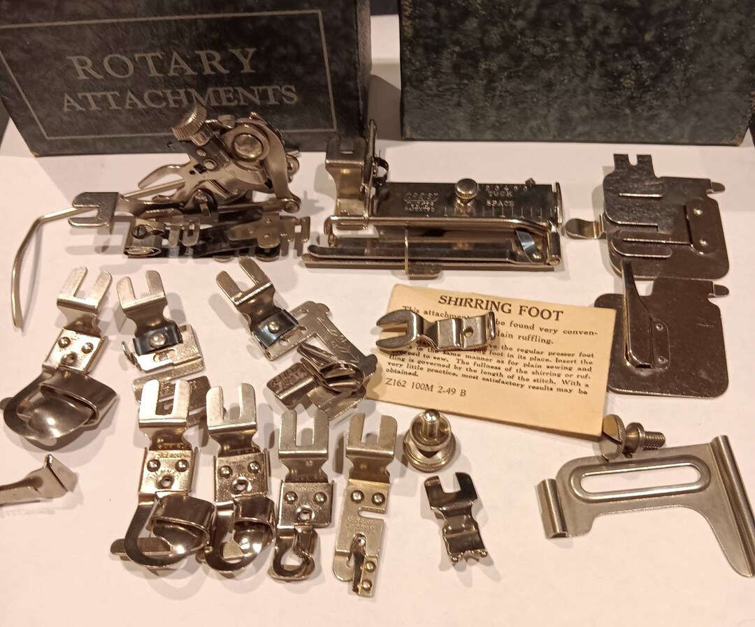 Antique White Rotary Sewing Machine Attachment Box Top Etsy