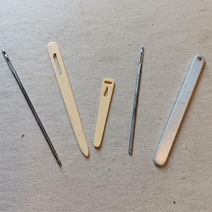 5 Vintage Bodkins- Metal, Bone, Aluminum and Celluloid
