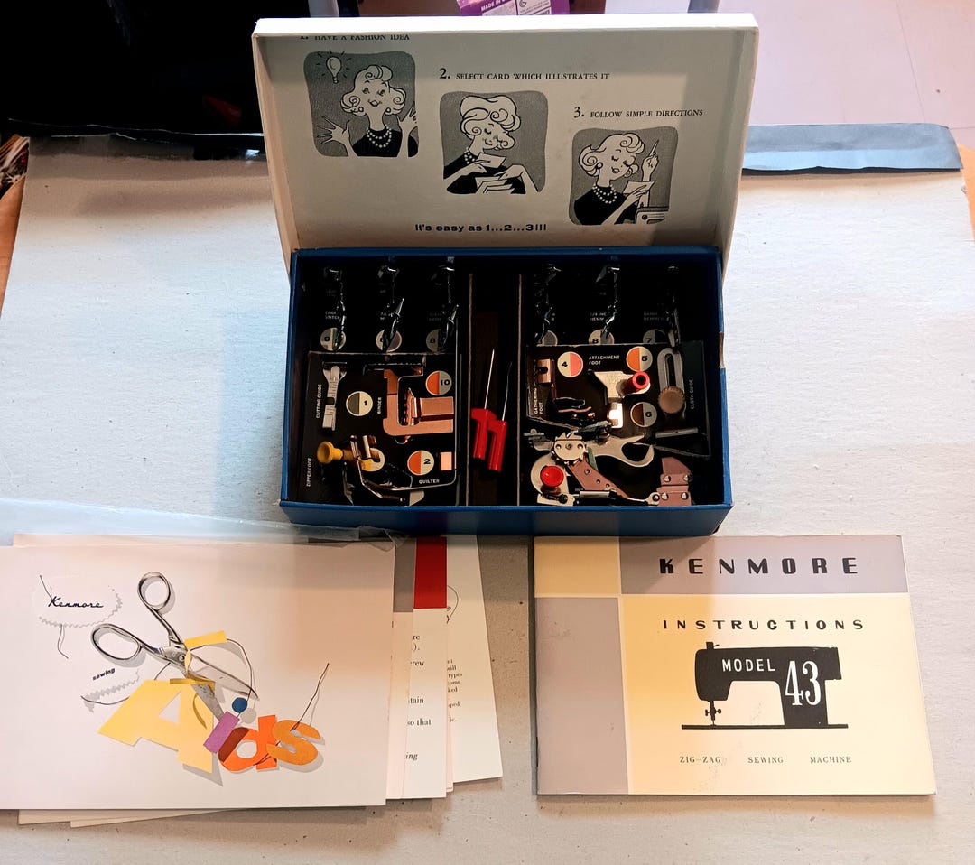 Vintage Kenmore Model 43 Manual and Sew by Color Attachment Box, High ...