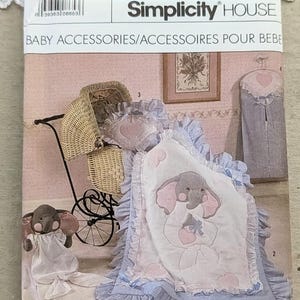 Simplicity 9076 for Babies' Quilt, Diaper Bag, Pillow and Elephant Stuffie featuring "Baby Snoozle" Elephant Design