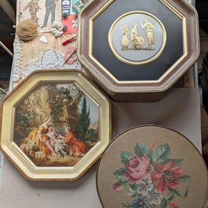 2 Large Tins- Sunshine Biscuit and Guildcraft