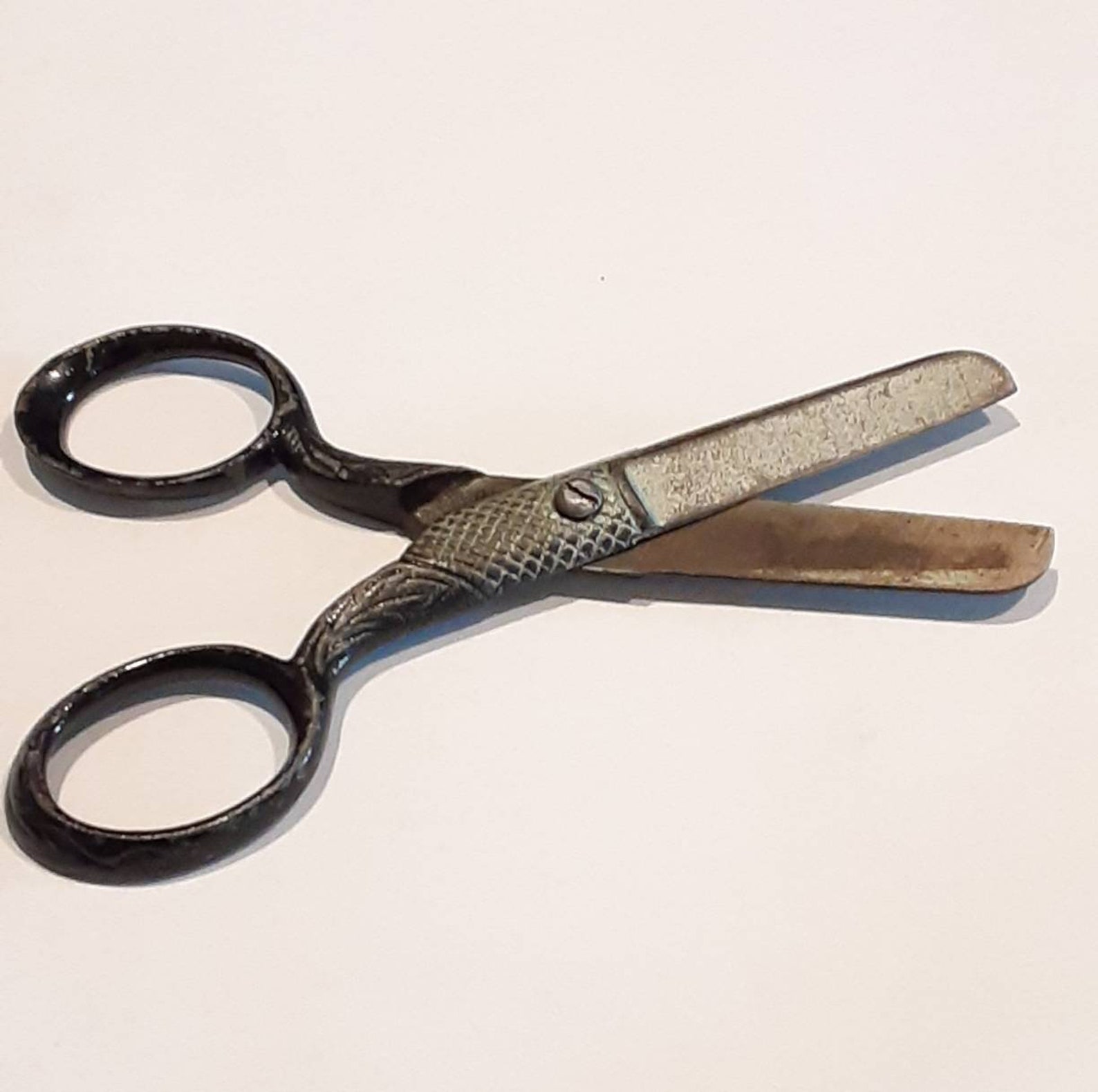 Antique Safety Blunt End Scissors Black Handled Etsy