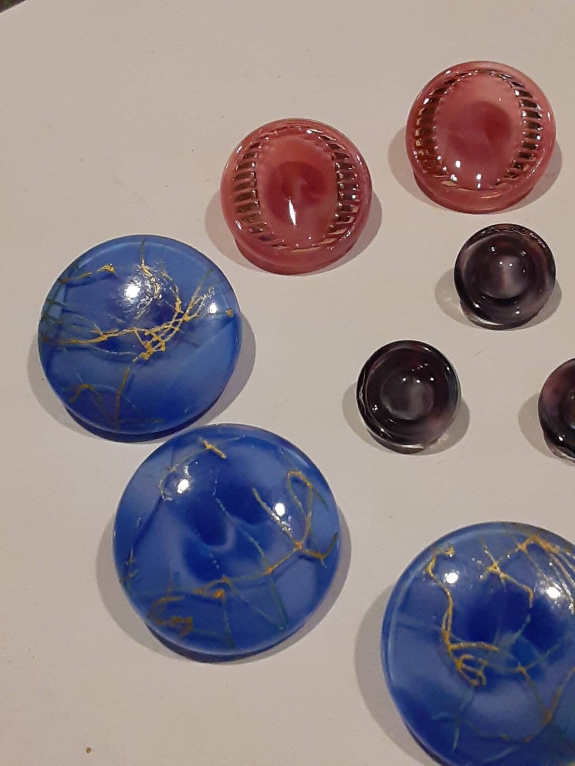 14 Vintage MoonGlow Glass Buttons 3 Styles Etsy