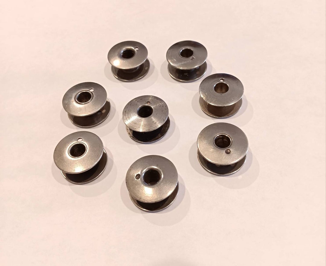 8 Vintage Singer Class 66 Bobbins One Hole 1 Spun Metal Etsy