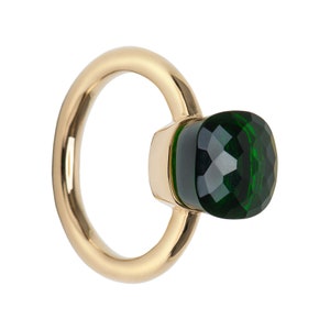 les bobos ring with hydro quartz, green gold plated