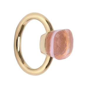 les bobos ring with hydro quartz, pink, transparent