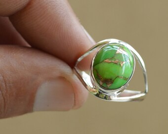 Green ARMENIAN TURQUOISE Ring Sterling Size 6