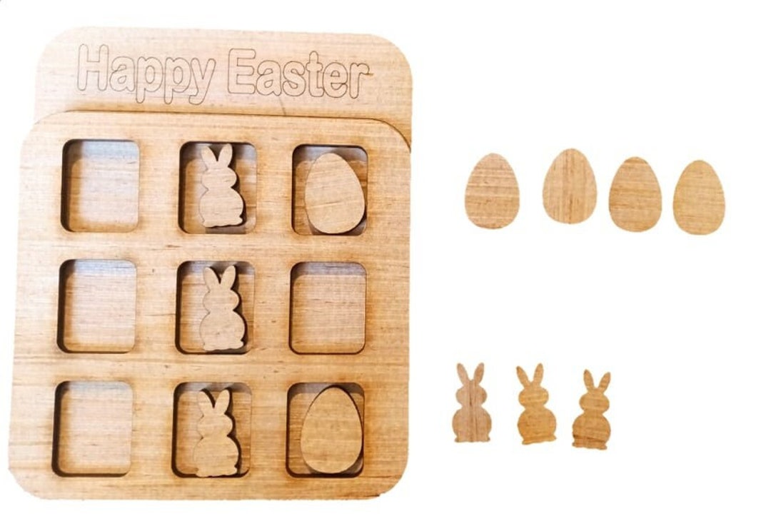 Easter Tic Tac Toe Digital LASER FILE - Etsy