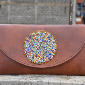 Bolso de mano de cuero, Bolso de cuero, Bolso de mano de cuero con cuentas, Monedero de cosméticos, Bolso de mano de mujer, Bolsos y carteras, Regalos de bolso de estilo africano