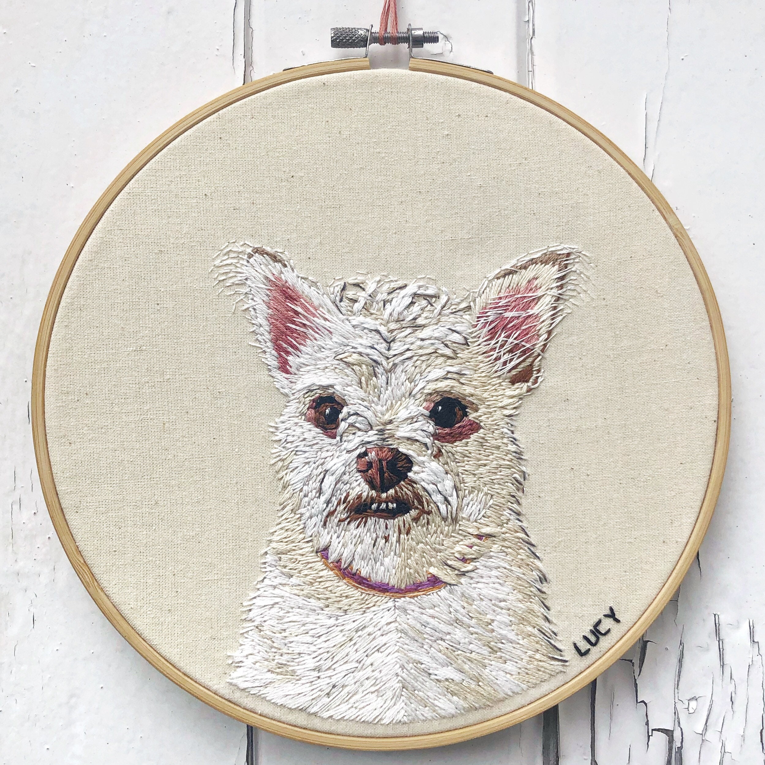Custom pet embroidery portrait Etsy