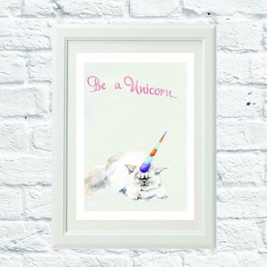 Be a Unicorn cat print // A5