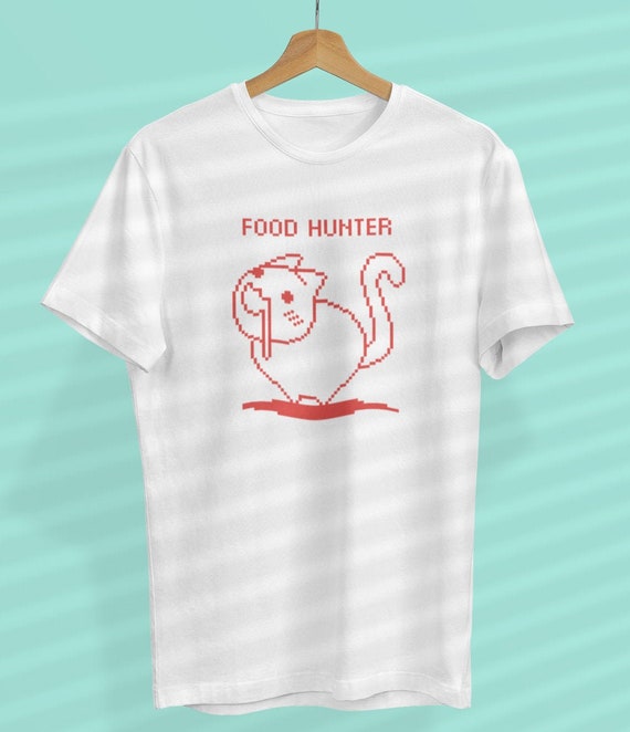 Food Hunter Unisex T Shirt Cat Tee Funny Game Retro 90s Etsy Ireland
