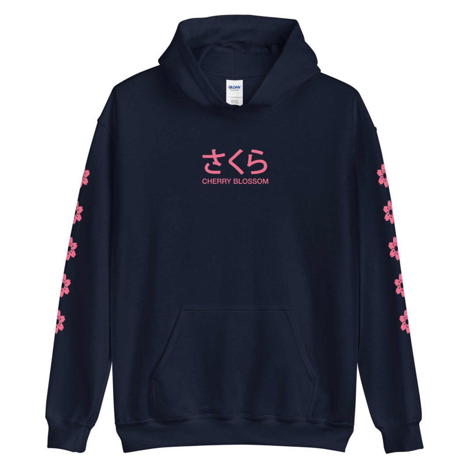 sakura letter graphic streetwear hoodie