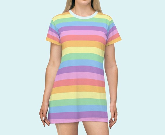 rainbow t shirt dress