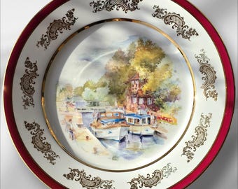 Vintage Collectible Decorative plate Limoges Porcelain N24559 JB de Saint Eloi ,10in, new condition