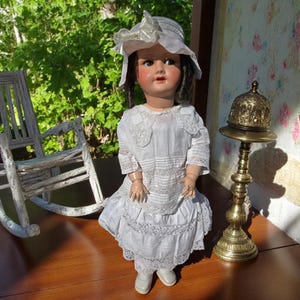 Antique Large 70cm SFBJ Paris Bisque Doll Sleepy Eyes Composition Body 1920s ,french collectible doll, vintage toy,gift for doll enthusiasts
