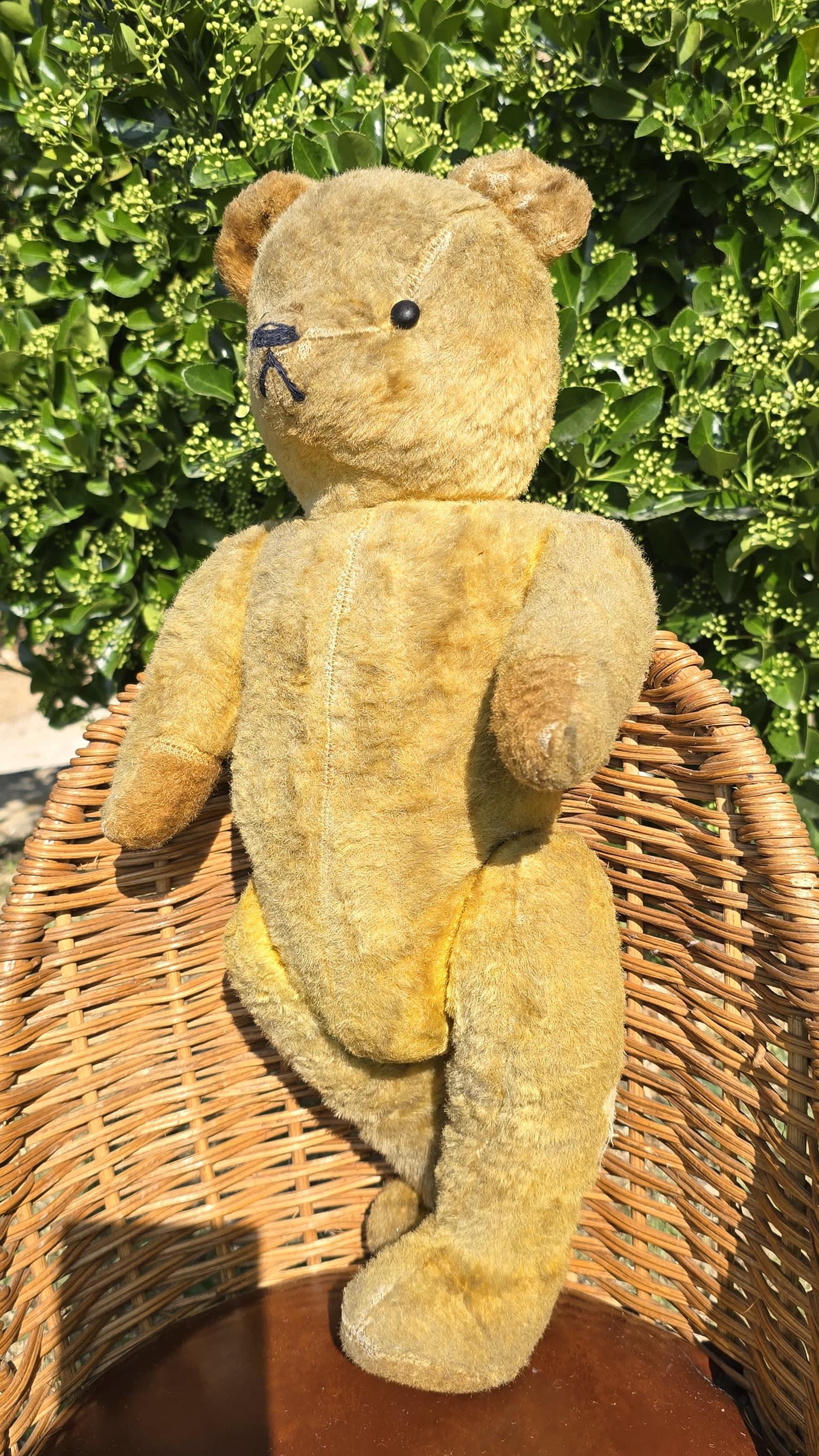RARE ANCIEN PELUCHE ours vintage paille Articulé Teddy Bear Mohair 48 Cm EUR 60,00 - FR