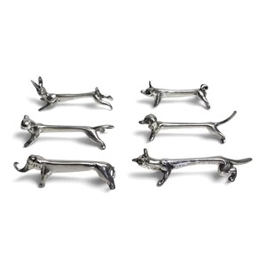 Rare Set of 6 French Vintage Pewter Animal Knife Rests , Les Étains d'Anjou ,in the box