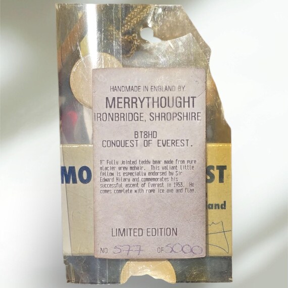 Vintage Signed Merrythought Mohair Teddy Bear, Sir Edmund Hillary