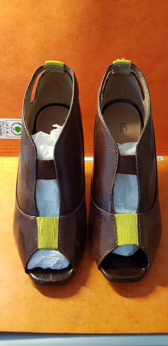 Kurt Geiger Brown and Lime Shoes Size 