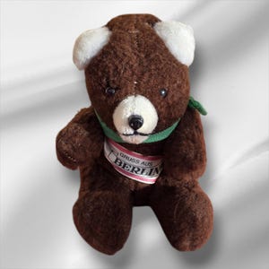 Vintage German Straw Stuffed Mohair Jointed Teddy Bear Gruss Aus Berlin 1950s, collectibles, vintage german toys, perfect vintage gift